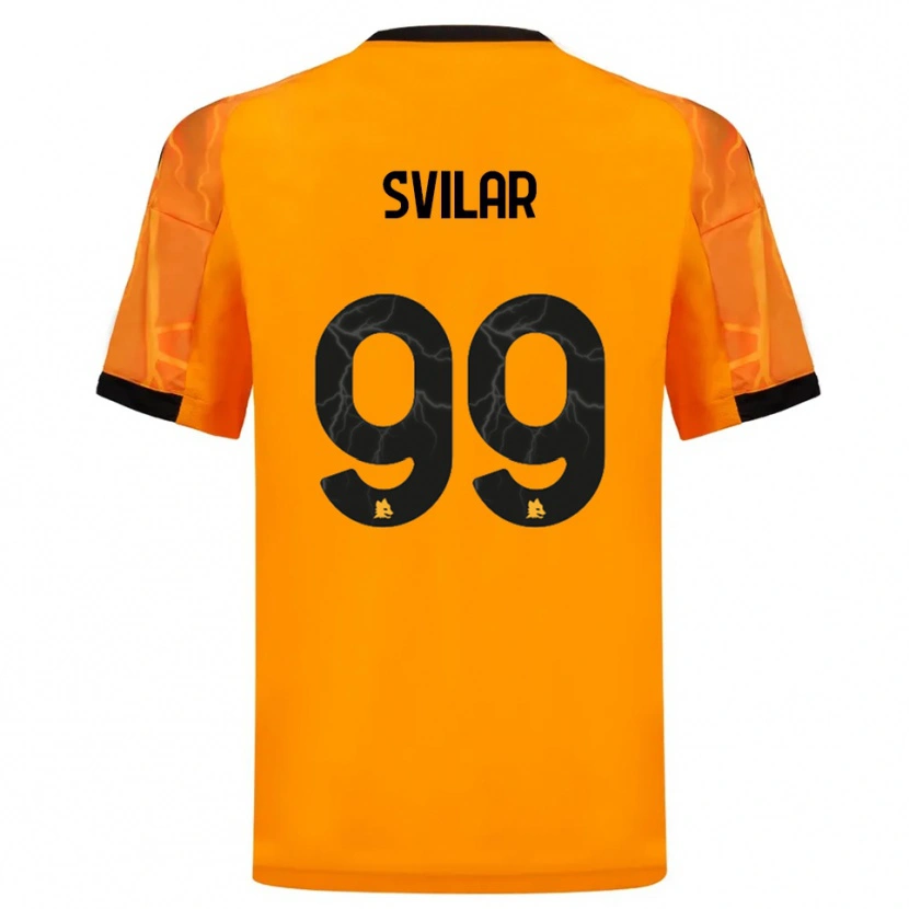 Danxen Uomo Maglia Mile Svilar #99 Arancione Nero Kit Gara Away 2025/26 Maglietta