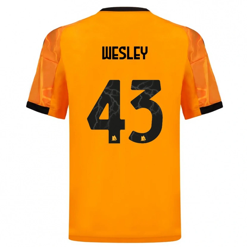 Danxen Uomo Maglia Wesley #43 Arancione Nero Kit Gara Away 2025/26 Maglietta