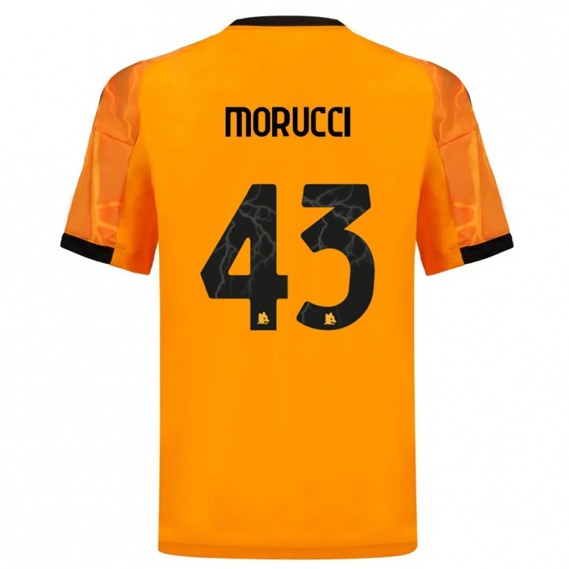 Danxen Uomo Maglia Edoardo Morucci #43 Arancione Nero Kit Gara Away 2025/26 Maglietta