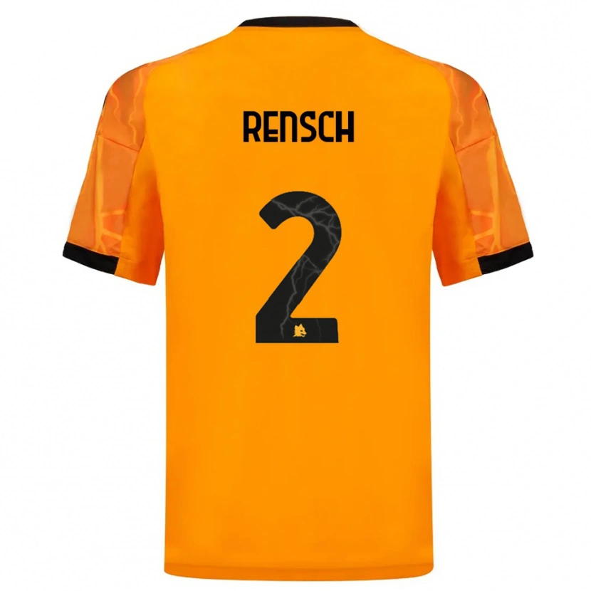 Danxen Uomo Maglia Devyne Rensch #2 Arancione Nero Kit Gara Away 2025/26 Maglietta