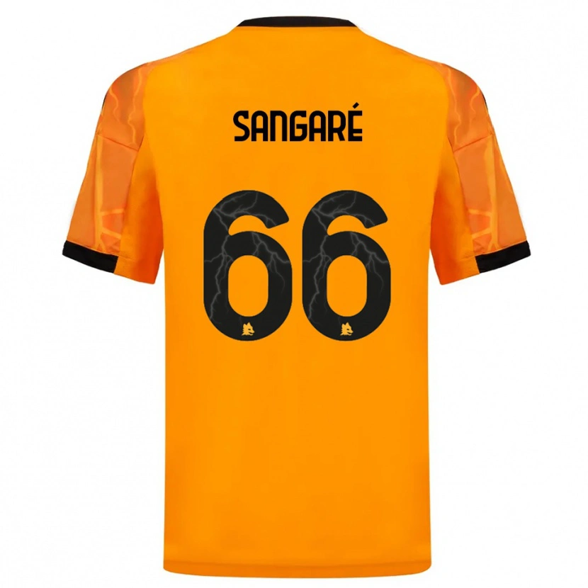 Danxen Uomo Maglia Buba Sangaré #66 Arancione Nero Kit Gara Away 2025/26 Maglietta