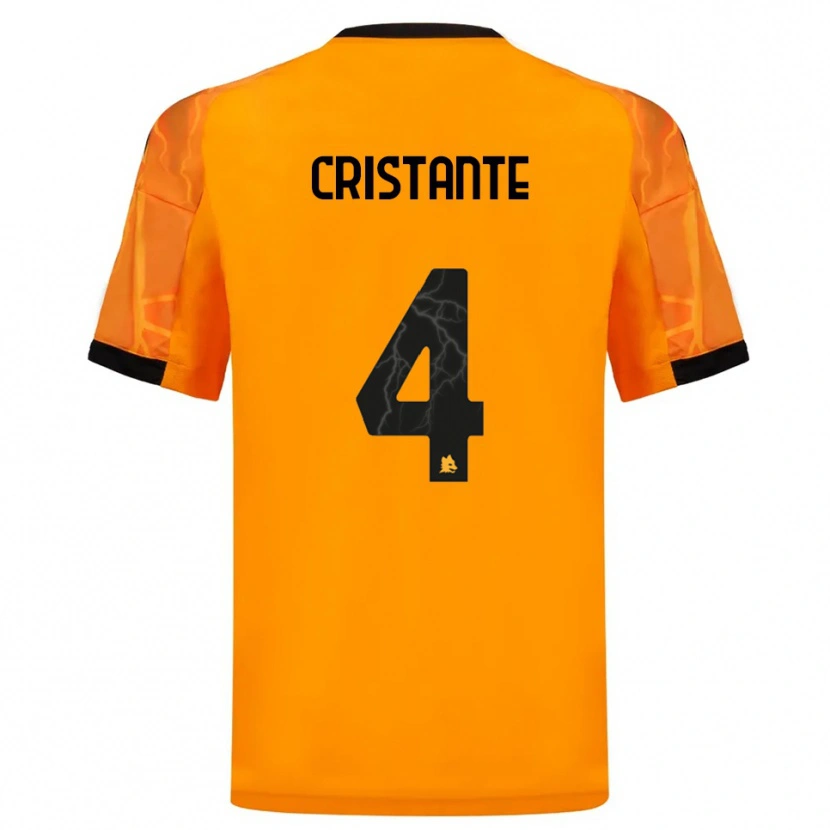 Danxen Uomo Maglia Bryan Cristante #4 Arancione Nero Kit Gara Away 2025/26 Maglietta