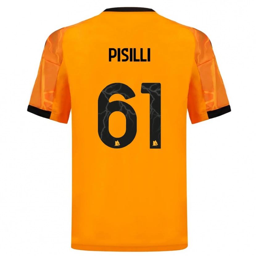 Danxen Uomo Maglia Niccolò Pisilli #61 Arancione Nero Kit Gara Away 2025/26 Maglietta