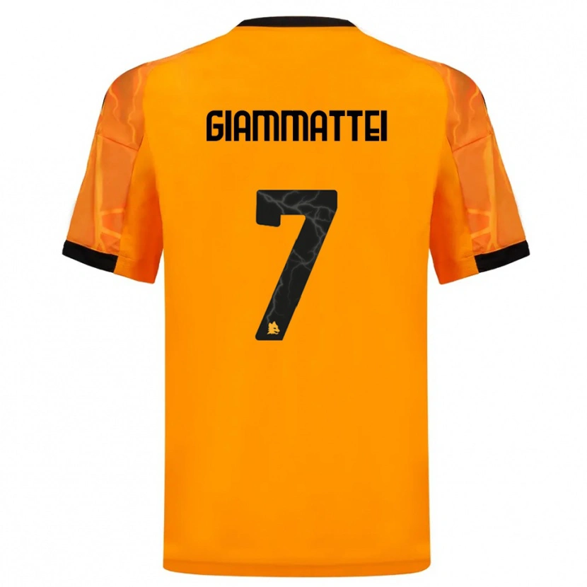 Danxen Uomo Maglia Gioele Giammattei #7 Arancione Nero Kit Gara Away 2025/26 Maglietta