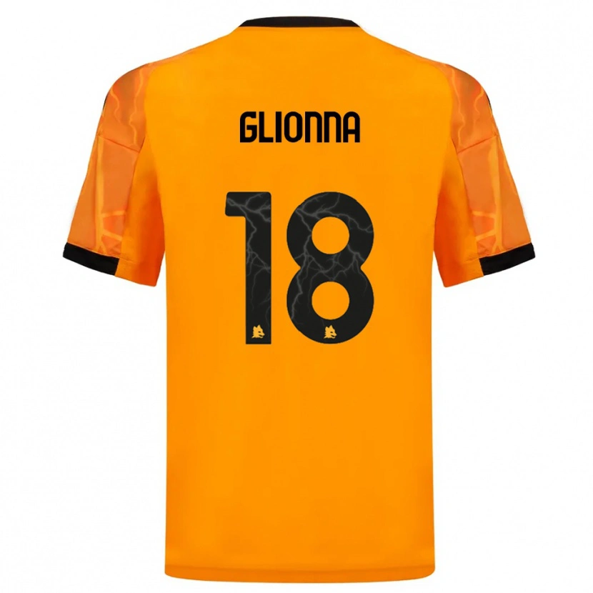Danxen Uomo Maglia Benedetta Glionna #18 Arancione Nero Kit Gara Away 2025/26 Maglietta