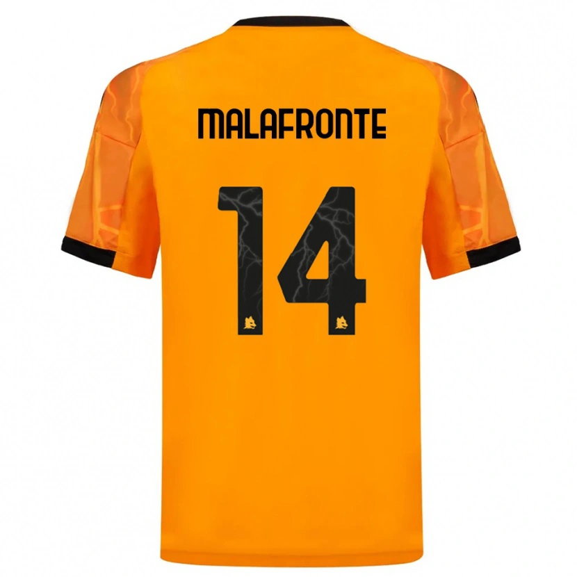 Danxen Uomo Maglia Matteo Malafronte #14 Arancione Nero Kit Gara Away 2025/26 Maglietta