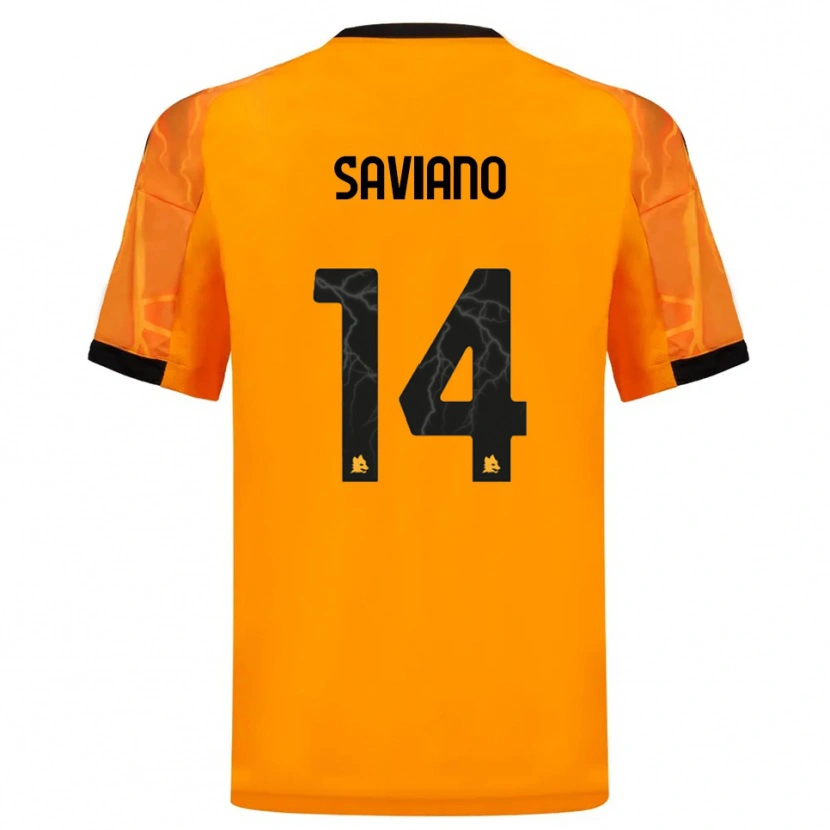 Danxen Uomo Maglia Giuseppe Saviano #14 Arancione Nero Kit Gara Away 2025/26 Maglietta