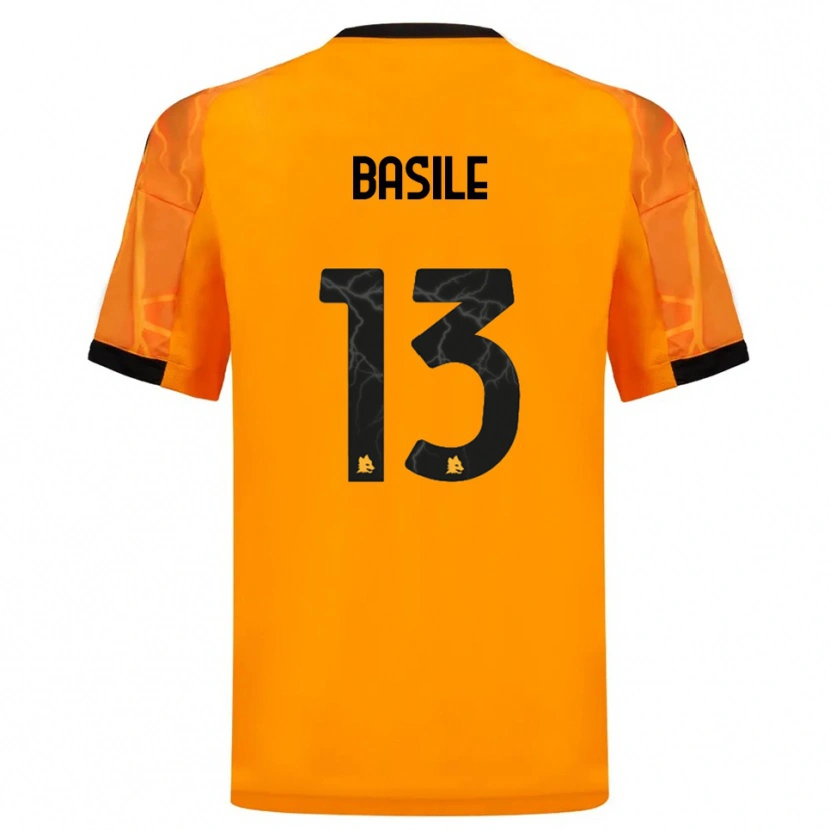 Danxen Uomo Maglia Filippo Basile #13 Arancione Nero Kit Gara Away 2025/26 Maglietta