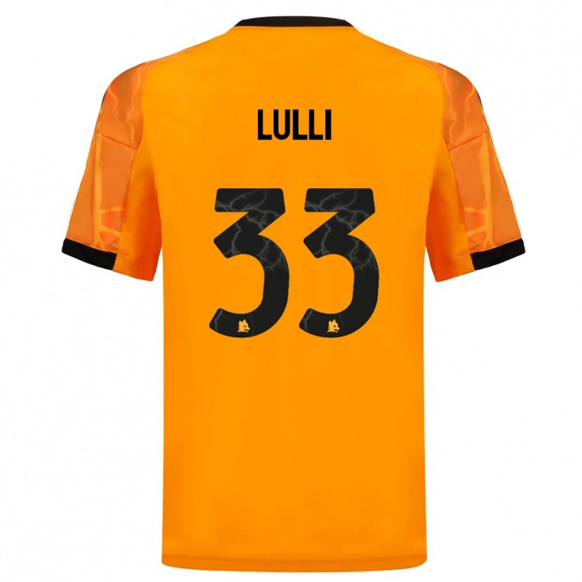 Danxen Uomo Maglia Emanuele Lulli #33 Arancione Nero Kit Gara Away 2025/26 Maglietta
