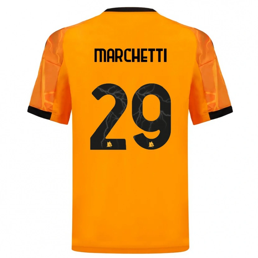 Danxen Uomo Maglia Tommaso Marchetti #29 Arancione Nero Kit Gara Away 2025/26 Maglietta