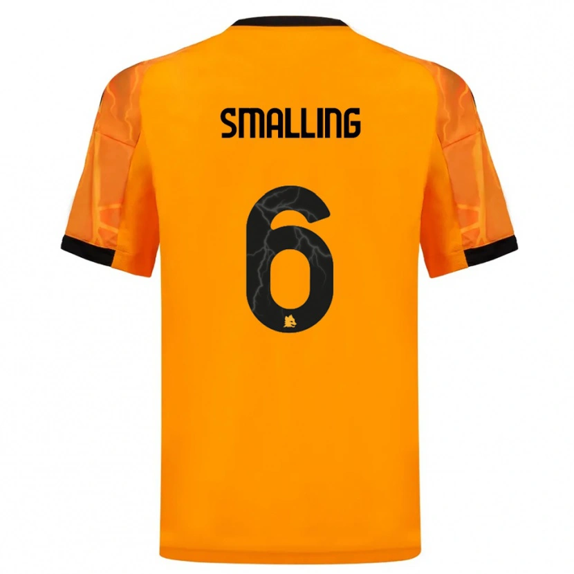 Danxen Uomo Maglia Chris Smalling #6 Arancione Nero Kit Gara Away 2025/26 Maglietta