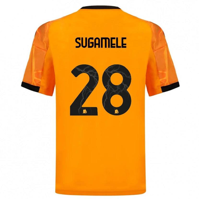Danxen Uomo Maglia Alessandro Sugamele #28 Arancione Nero Kit Gara Away 2025/26 Maglietta