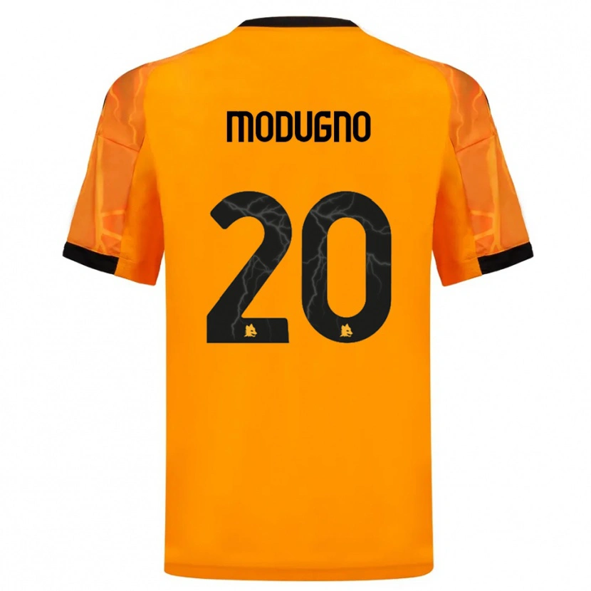 Danxen Uomo Maglia Emanuele Modugno #20 Arancione Nero Kit Gara Away 2025/26 Maglietta