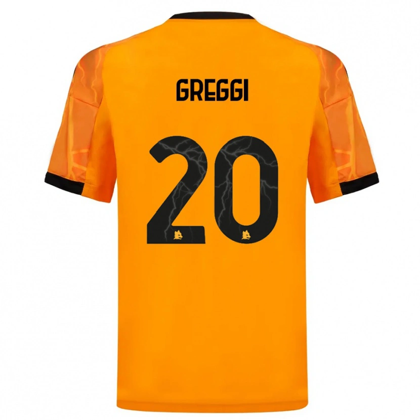 Danxen Uomo Maglia Giada Greggi #20 Arancione Nero Kit Gara Away 2025/26 Maglietta