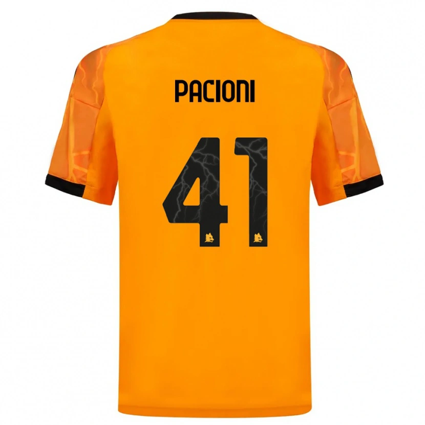 Danxen Uomo Maglia Eleonora Pacioni #41 Arancione Nero Kit Gara Away 2025/26 Maglietta