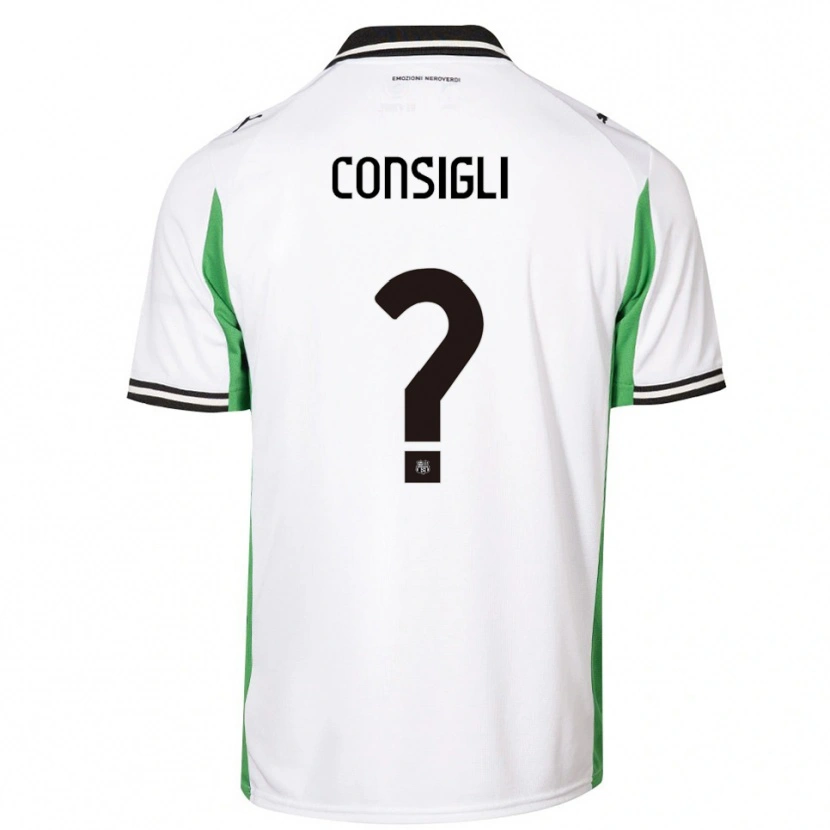 Danxen Uomo Maglia Andrea Consigli #0 Bianco Verde Nero Kit Gara Away 2025/26 Maglietta