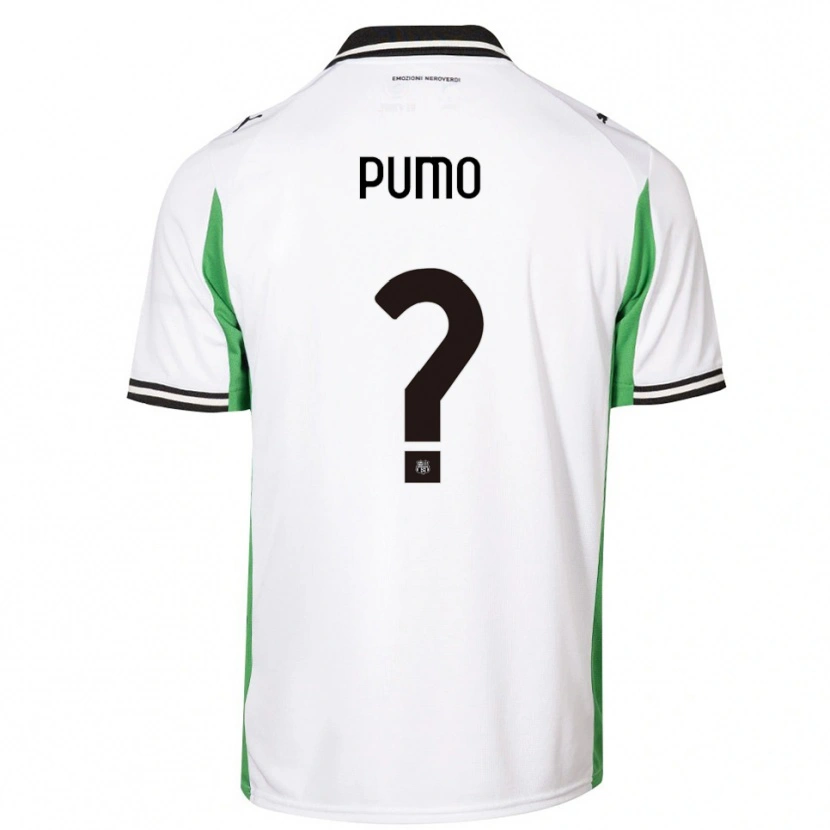 Danxen Uomo Maglia Samuele Pumo #0 Bianco Verde Nero Kit Gara Away 2025/26 Maglietta