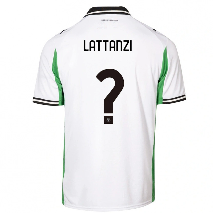 Danxen Uomo Maglia Luca Lattanzi #0 Bianco Verde Nero Kit Gara Away 2025/26 Maglietta