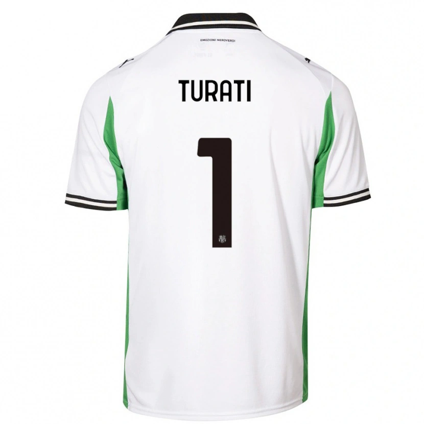 Danxen Uomo Maglia Stefano Turati #1 Bianco Verde Nero Kit Gara Away 2025/26 Maglietta