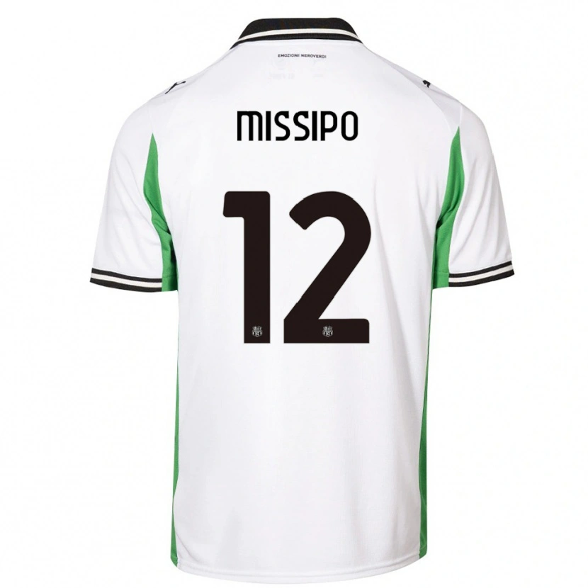Danxen Uomo Maglia Kassandra Missipo #12 Bianco Verde Nero Kit Gara Away 2025/26 Maglietta
