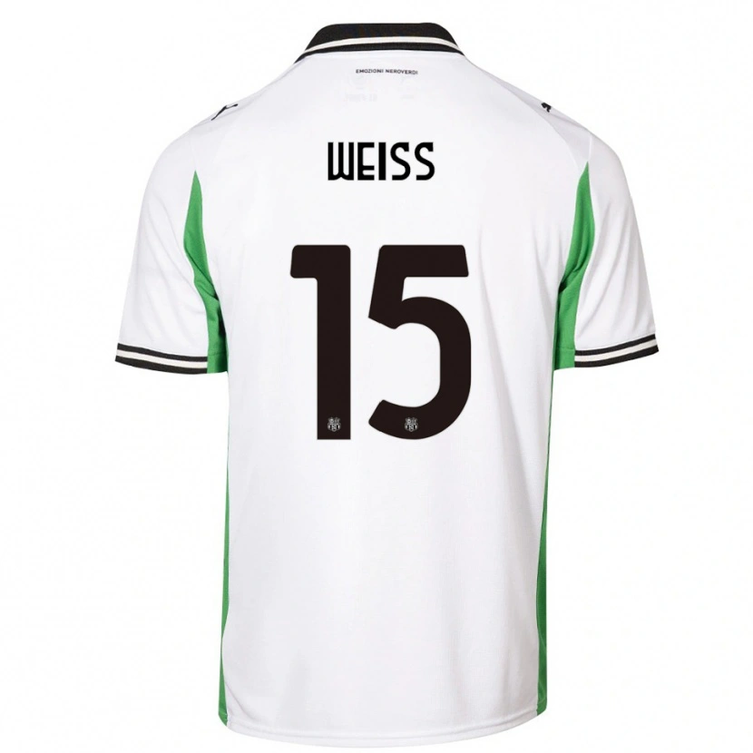 Danxen Uomo Maglia David Weiss #15 Bianco Verde Nero Kit Gara Away 2025/26 Maglietta