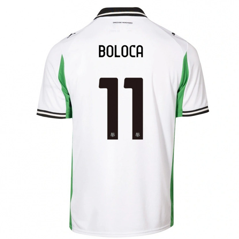 Danxen Uomo Maglia Daniel Boloca #11 Bianco Verde Nero Kit Gara Away 2025/26 Maglietta