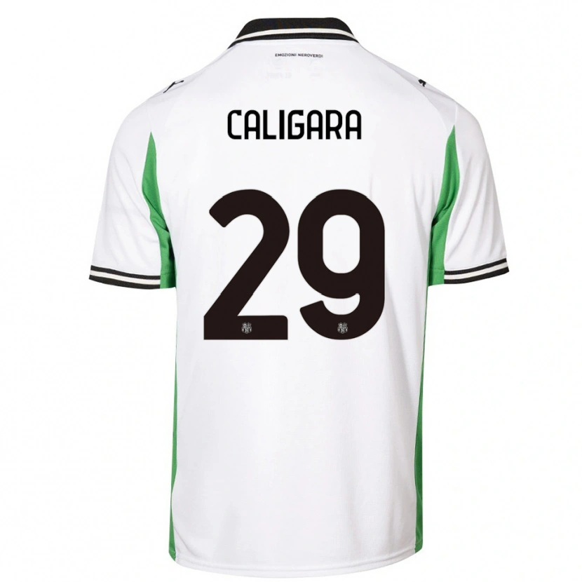 Danxen Uomo Maglia Fabrizio Caligara #29 Bianco Verde Nero Kit Gara Away 2025/26 Maglietta