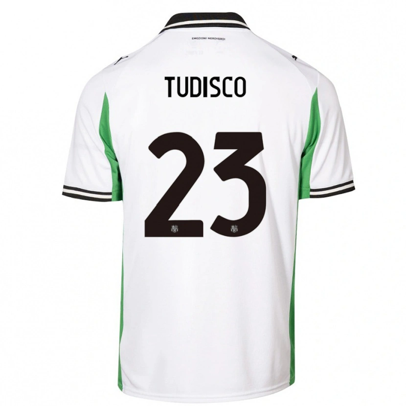 Danxen Uomo Maglia Giorgia Tudisco #23 Bianco Verde Nero Kit Gara Away 2025/26 Maglietta