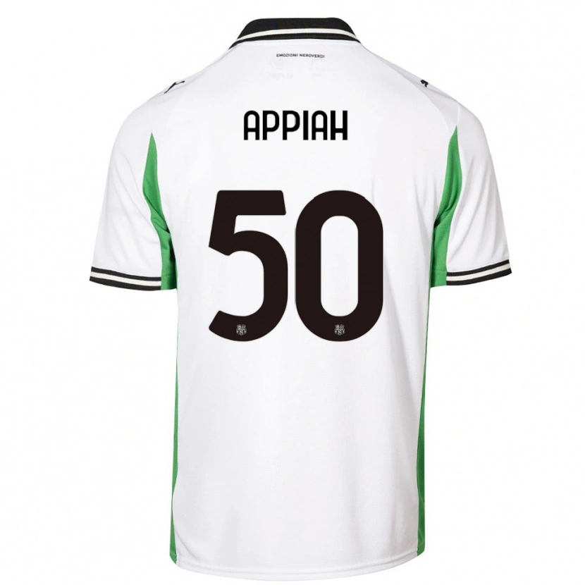 Danxen Uomo Maglia Lorenzo Appiah #50 Bianco Verde Nero Kit Gara Away 2025/26 Maglietta