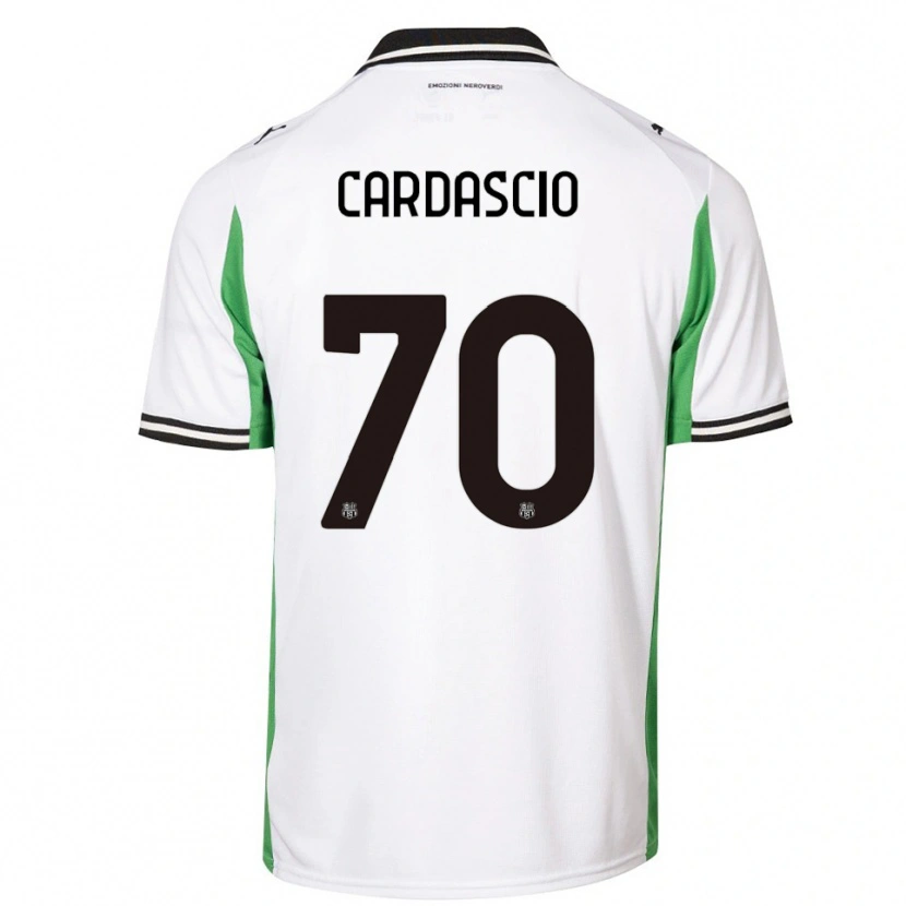Danxen Uomo Maglia Alessandro Cardascio #70 Bianco Verde Nero Kit Gara Away 2025/26 Maglietta