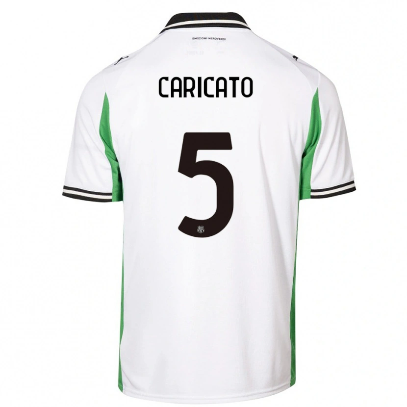 Danxen Uomo Maglia Tiziano Caricato #5 Bianco Verde Nero Kit Gara Away 2025/26 Maglietta
