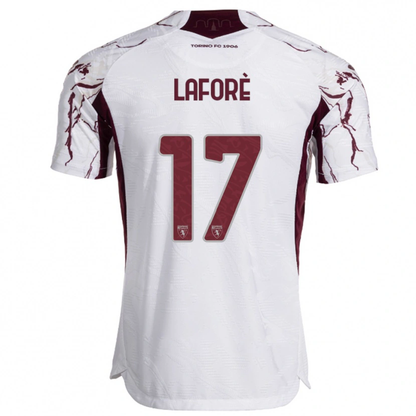 Danxen Uomo Maglia Bladis Laforè #17 Bianco Bordeaux Kit Gara Away 2025/26 Maglietta