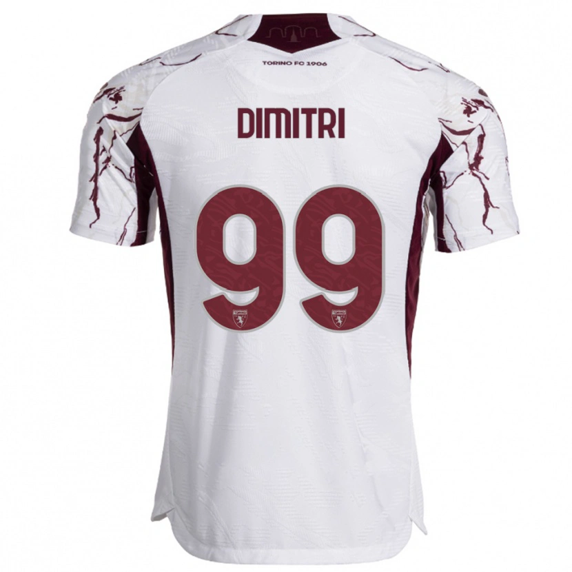 Danxen Uomo Maglia Matteo Dimitri #99 Bianco Bordeaux Kit Gara Away 2025/26 Maglietta