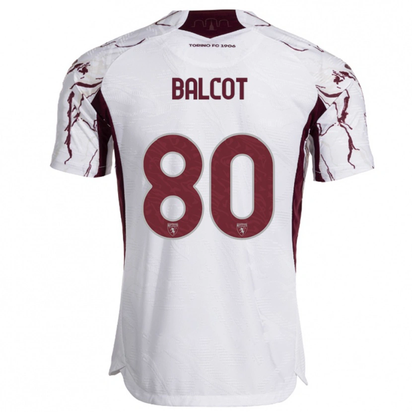Danxen Uomo Maglia Côme Bianay Balcot #80 Bianco Bordeaux Kit Gara Away 2025/26 Maglietta