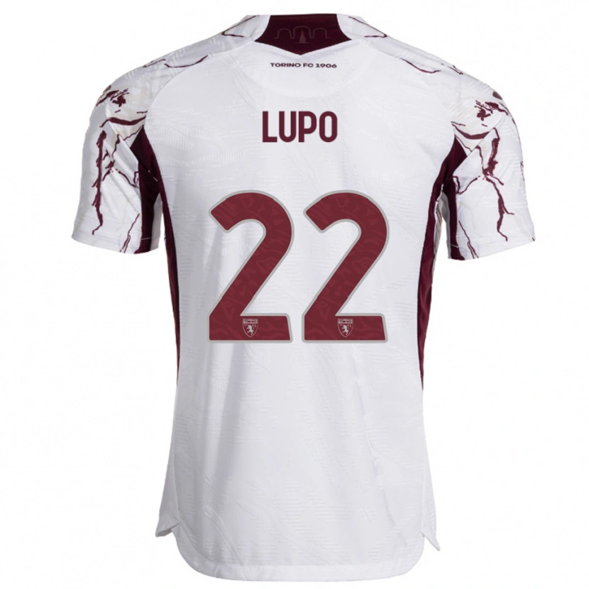 Danxen Uomo Maglia Enrica Lupo #22 Bianco Bordeaux Kit Gara Away 2025/26 Maglietta