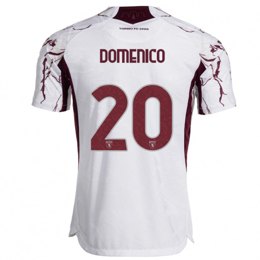 Danxen Uomo Maglia Domenico Gai #20 Bianco Bordeaux Kit Gara Away 2025/26 Maglietta