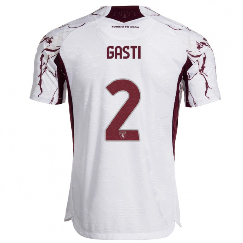 Danxen Uomo Maglia Habtamu Gasti #2 Bianco Bordeaux Kit Gara Away 2025/26 Maglietta