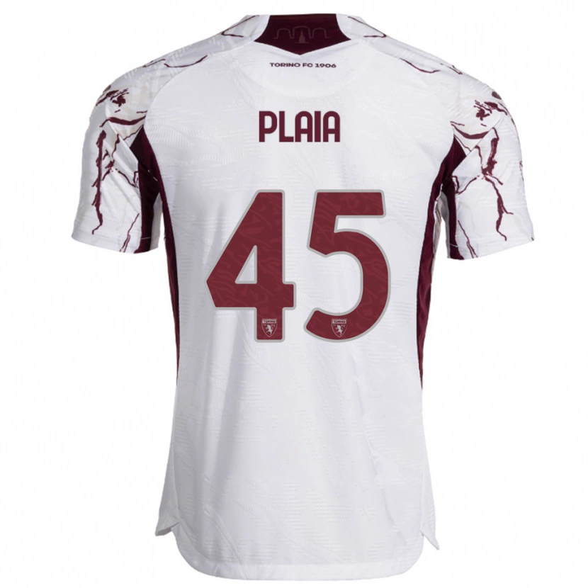 Danxen Uomo Maglia Francesco Plaia #45 Bianco Bordeaux Kit Gara Away 2025/26 Maglietta