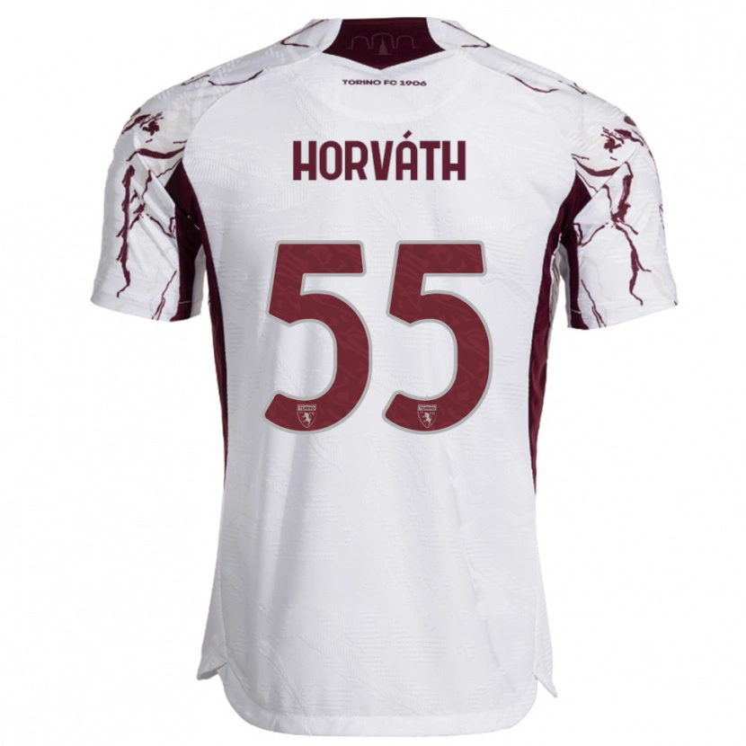 Danxen Uomo Maglia Krisztofer Horváth #55 Bianco Bordeaux Kit Gara Away 2025/26 Maglietta