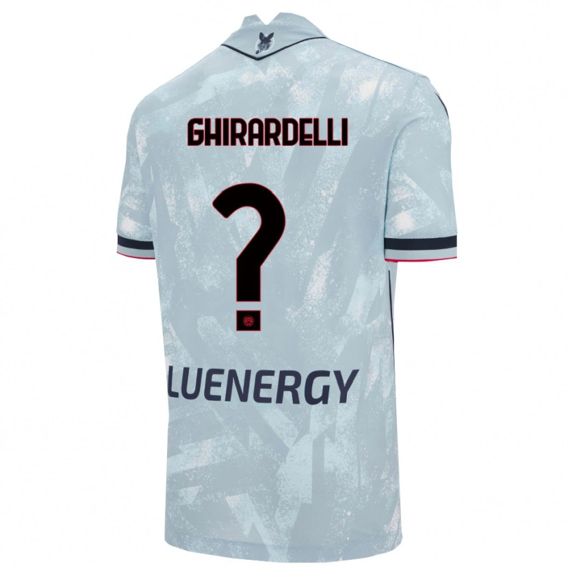 Danxen Uomo Maglia Davide Ghirardelli #0 Azzurro Chiaro Nero Kit Gara Away 2025/26 Maglietta