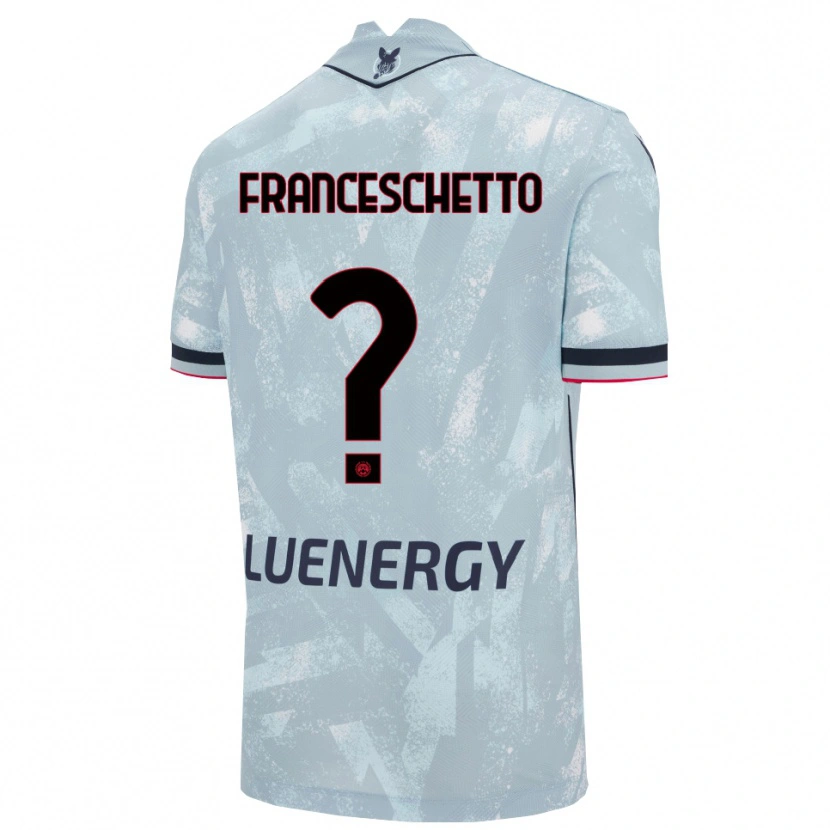 Danxen Uomo Maglia Mattia Franceschetto #0 Azzurro Chiaro Nero Kit Gara Away 2025/26 Maglietta
