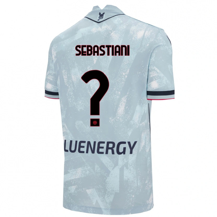 Danxen Uomo Maglia Josè Alberto Sebastiani #0 Azzurro Chiaro Nero Kit Gara Away 2025/26 Maglietta