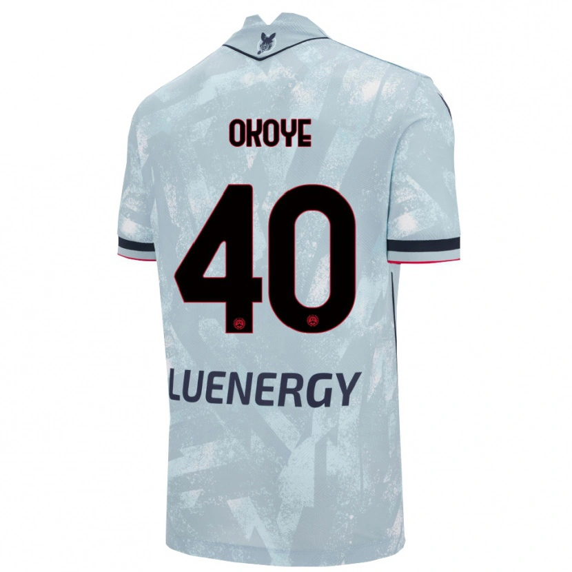 Danxen Uomo Maglia Maduka Okoye #40 Azzurro Chiaro Nero Kit Gara Away 2025/26 Maglietta