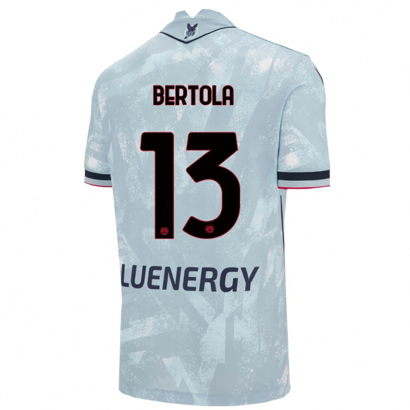 Danxen Uomo Maglia Nicolò Bertola #13 Azzurro Chiaro Nero Kit Gara Away 2025/26 Maglietta