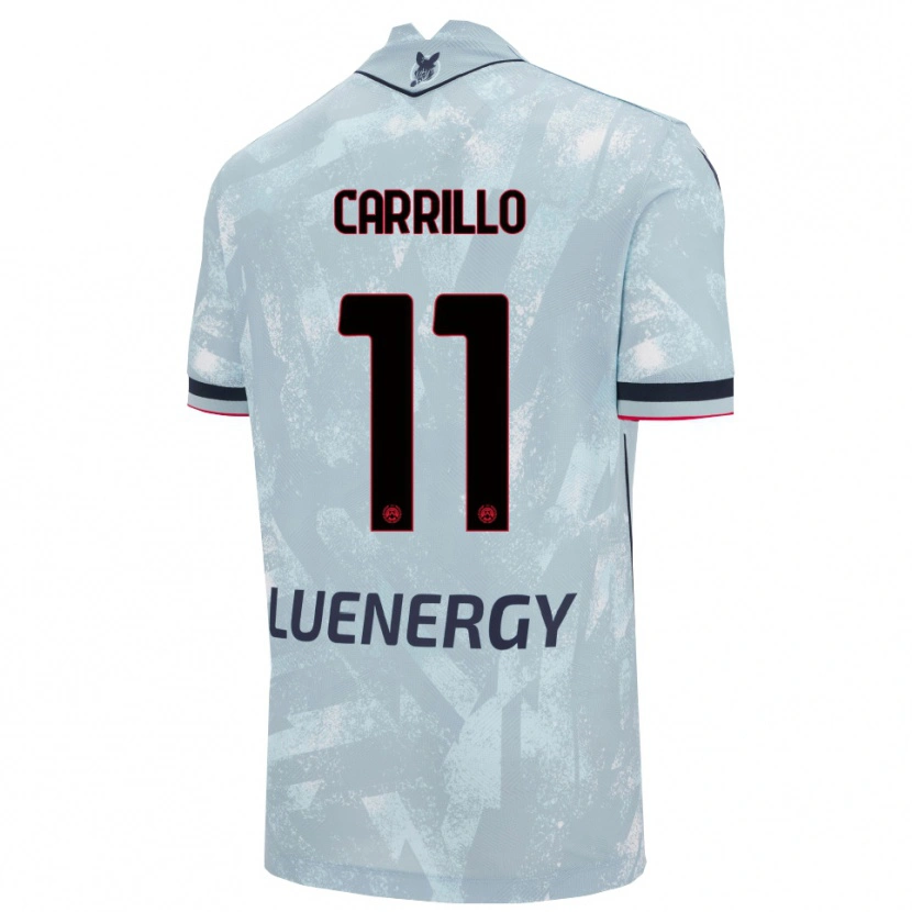 Danxen Uomo Maglia Pietro Carrillo #11 Azzurro Chiaro Nero Kit Gara Away 2025/26 Maglietta