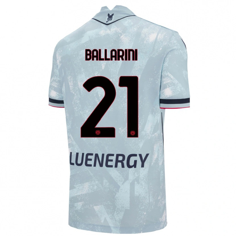 Danxen Uomo Maglia Marco Ballarini #21 Azzurro Chiaro Nero Kit Gara Away 2025/26 Maglietta