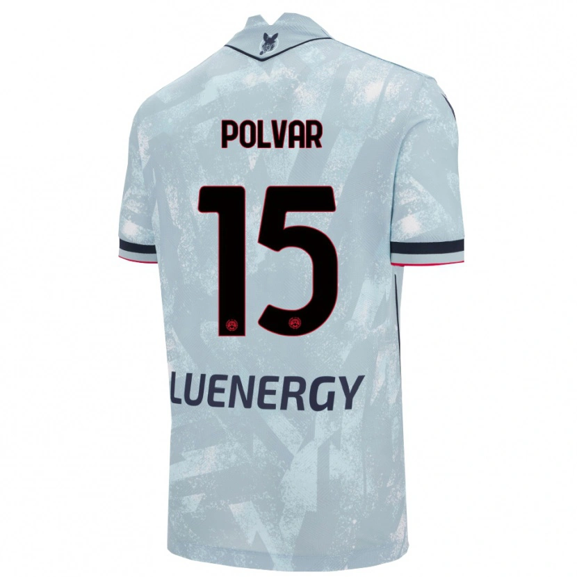 Danxen Uomo Maglia Francesco Polvar #15 Azzurro Chiaro Nero Kit Gara Away 2025/26 Maglietta