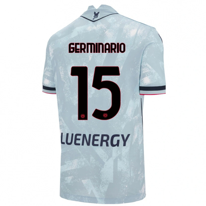 Danxen Uomo Maglia Mattia Germinario #15 Azzurro Chiaro Nero Kit Gara Away 2025/26 Maglietta