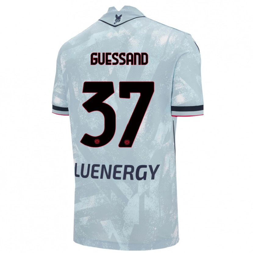 Danxen Uomo Maglia Axel Guessand #37 Azzurro Chiaro Nero Kit Gara Away 2025/26 Maglietta