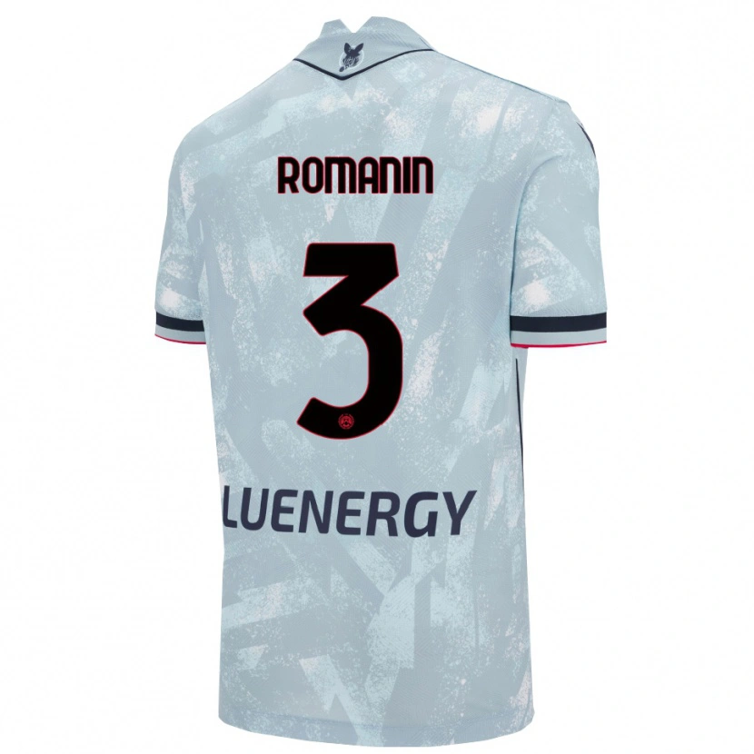 Danxen Uomo Maglia Mattia Romanin #3 Azzurro Chiaro Nero Kit Gara Away 2025/26 Maglietta